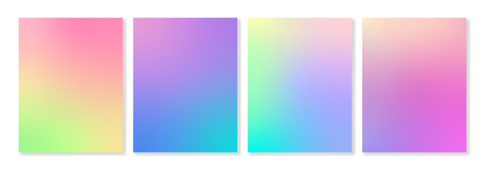 Fototapeta premium Set of 4 colorful gradient vector backgrounds. For covers, wallpapers, branding, social media and other projects. For web and print.