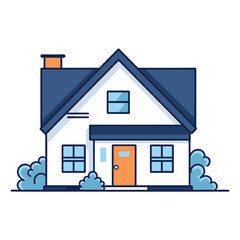 Obraz na płótnie Canvas 3d flat vector house home real estate logo illustration vector rental property coloring book page