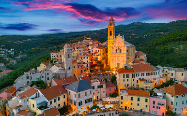 Fototapeta na wymiar The village of Cervo on the Italian Riviera, Liguria, Italy