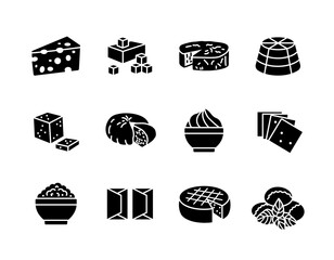 Cheese vector icon set. Dairy products sign