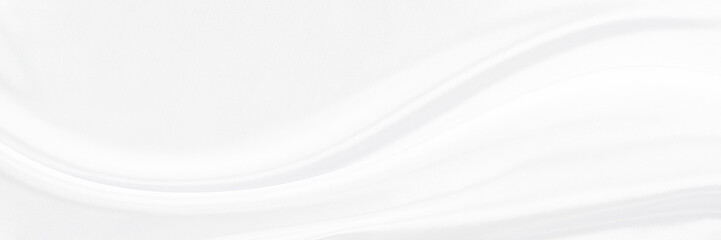 White gray satin texture that is white silver fabric silk panorama background with beautiful soft...