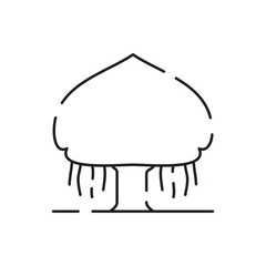 Tree in lineart style, line vector icon. Forest, park and garden tree flat signs collection