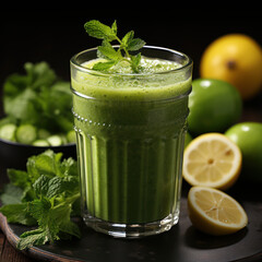 cucumber celery apple juice green tea and mint smooth
