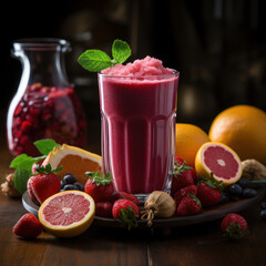  beetroot strawberry orange juice yogurt and ginger 
