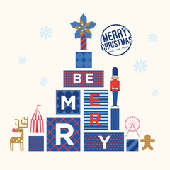 Christmas vintage toy soldier/ Illustration of a toy soldier/ Christmas party or invite/ wrapping paper design/ textile pattern/ christmas greetings web banner