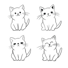 Obraz premium set of cats, illustration 