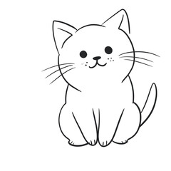 illustration of a cat, cartoon cat