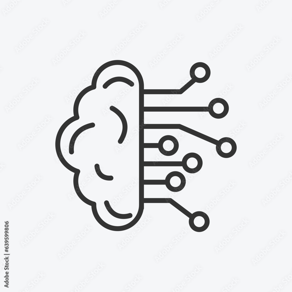 Leinwandbilder artificial intelligence icon vector. linear style sign for mobile concept and web design. artificial
