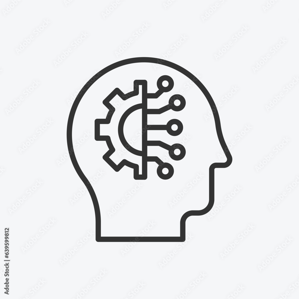 Leinwandbilder artificial intelligence icon vector. linear style sign for mobile concept and web design. artificial
