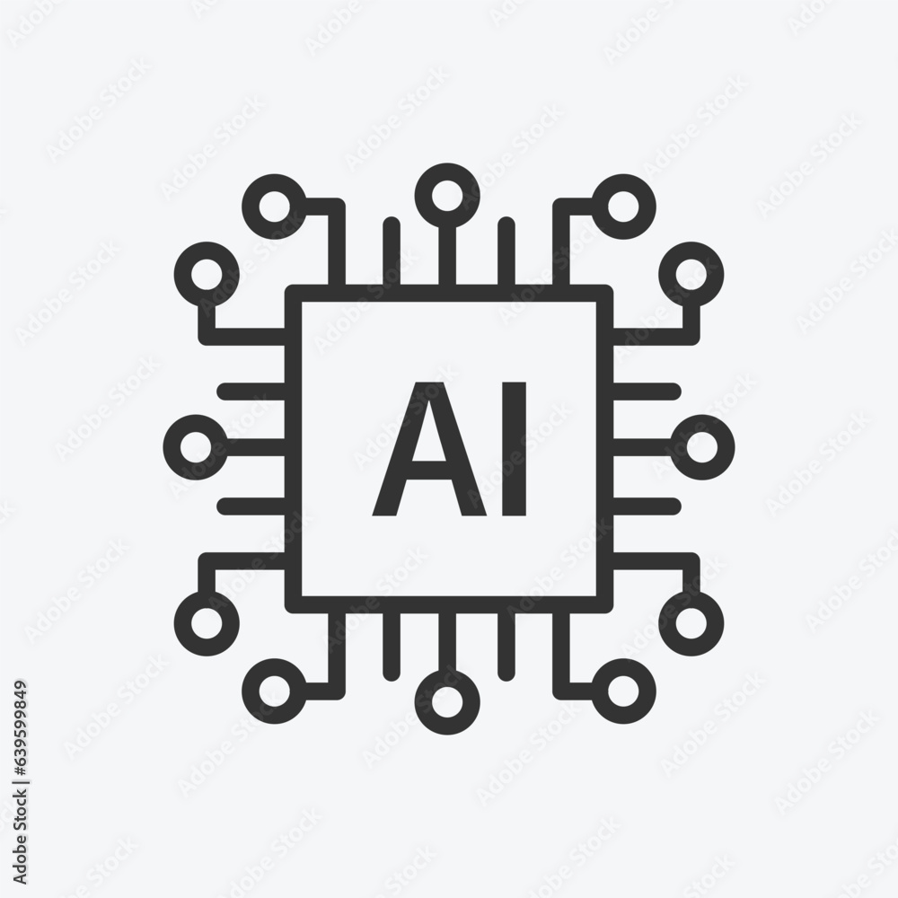 Leinwandbilder artificial intelligence icon vector. linear style sign for mobile concept and web design. artificial