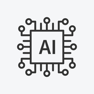 Artificial intelligence icon vector. Linear style sign for mobile concept and web design. Artificial intelligence symbol  vector illustration. Flat vector simple element graphics - vector.