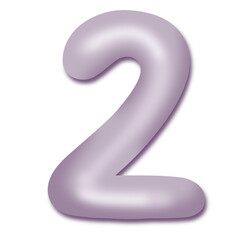 Naklejka premium 2 English alphabet number Balloon. purple pastel balloons for text, letter, holiday. Festive, realistic