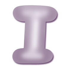 I English alphabet Balloon. purple pastel balloons for text, letter, holiday. Festive, realistic