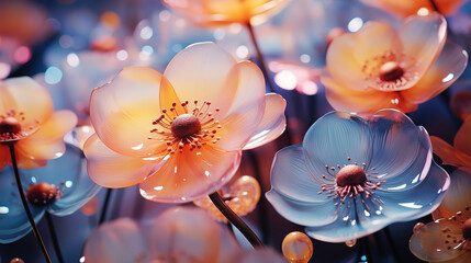 A colorful picture of a flower with a black background. Generative Ai