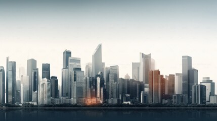 Fototapeta na wymiar city skyline. Generative AI