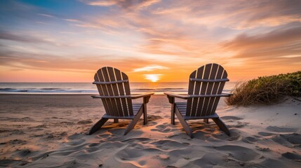 sunset at the beach. Generative AI