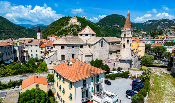 Architecture of Finalborgo in Finale Ligure, Liguria, Italy