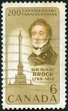 CANADA - 1969: shows Sir Isaac Brock (1769-1812), Memorial Queenston Height, 1969