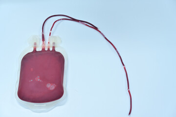 close up blood bag in laboratory medical concept. blood, donate blood, blood bank.