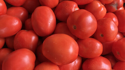 Top view of fresh red tomatoes