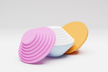 3D illustration of a  colorful node. Fantastic  shape .Simple geometric shapes