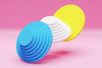 3D multicolor geometric shapes . Abstract  design elements. Dynamic  abctract  pattern, 3D illustration