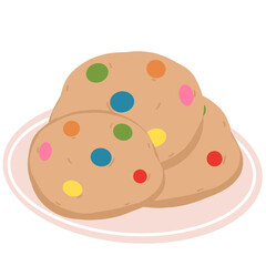 Cookies in a colorful pink plate