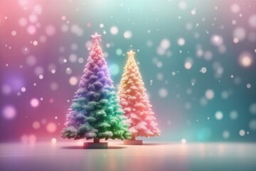 Obraz premium Beautiful decorated christmas tree in a winter landscape with snow