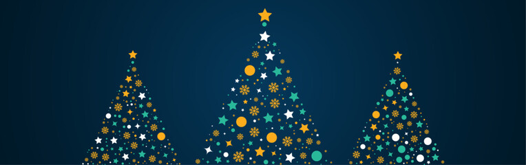 Seamless snowflake border, Christmas design for greeting card. Merry Christmas elements, and decorations. Snowflake, Christmas tree, ball. Vector illustration.