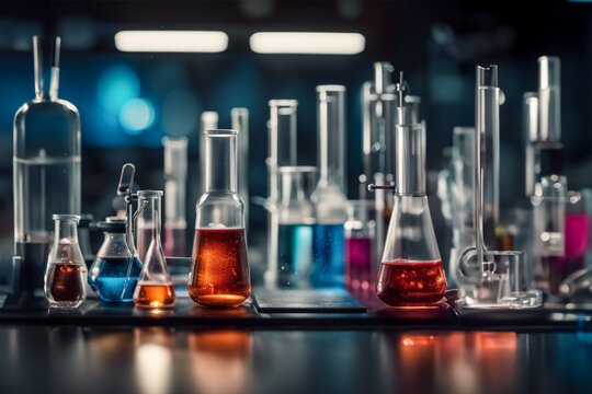 Test tubes in scientific laboratory