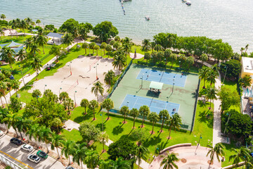Aerial photo Margaret Pace Park edgewater Miami circa 2023
