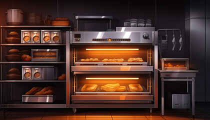 Commercial Professional Bakery Kitchen and Stainless Steel