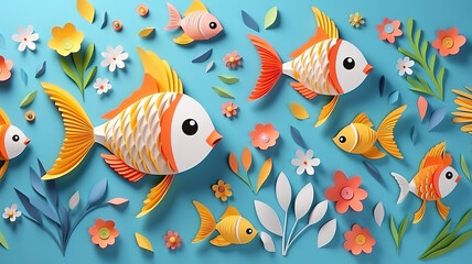 Fototapeta premium Colorful and bright miniature animal figures. Generative Ai