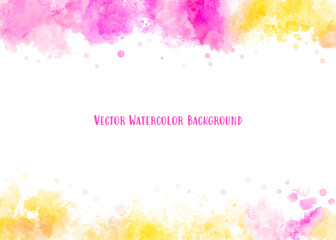 watercolor splash background (pink and yellow)