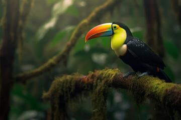 Obraz premium toucan in the jungle generative ai