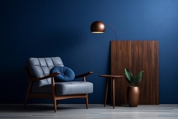 Rustic Modern Retreat: Armchair in Stylish Wooden Living Room