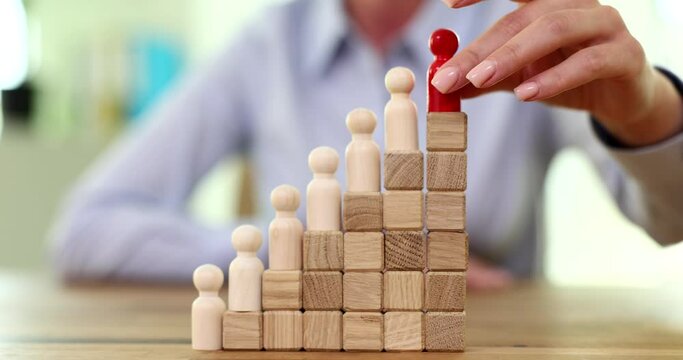 Climbing career ladder at any cost. Successful leader at top