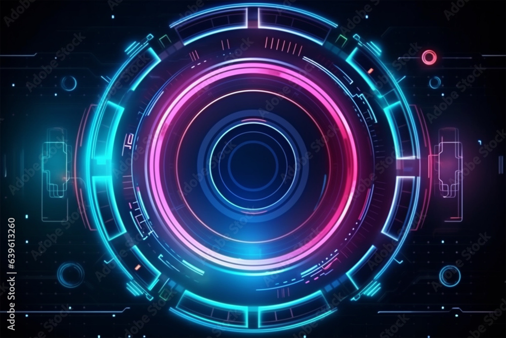 Wall mural abstract technology background generative ai