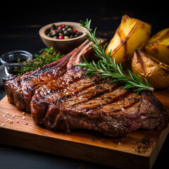 T-Bone steak done on the bbq.