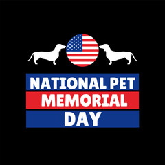 National pet memorial day, American flag with dogs, National holiday concept