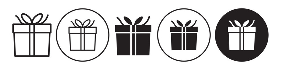Gift Box Icon. flat symbol of anniversary or wedding gift with wrap and bow. Vector set of greeting present to the love valentine on Christmas. Outline logo sign of birthday party surprise package