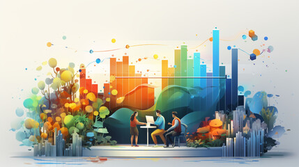 graphics and peoples Statistics and landing page analytics on social
