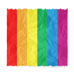 Naklejka premium LGBT flag with a texture of crumpled paper
