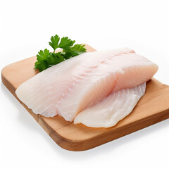 fresh chicken Slices Isolated white background