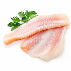 fresh chicken Slices Isolated white background