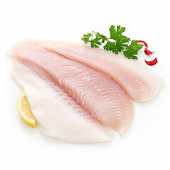 fresh chicken Slices Isolated white background