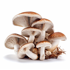 Pure Elegance: Reflection-Free Mushrooms on White Background