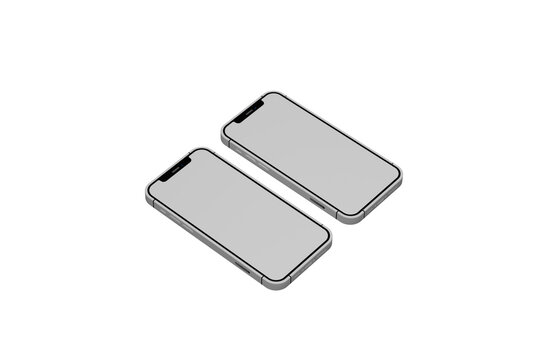 Phone isolated on transparent background with white color screen. Vector illustration