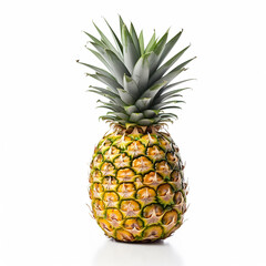 Crisp Pineapple on a White Background: Shadow-Free Simplicity