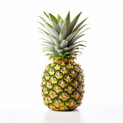 Crisp Pineapple on a White Background: Shadow-Free Simplicity